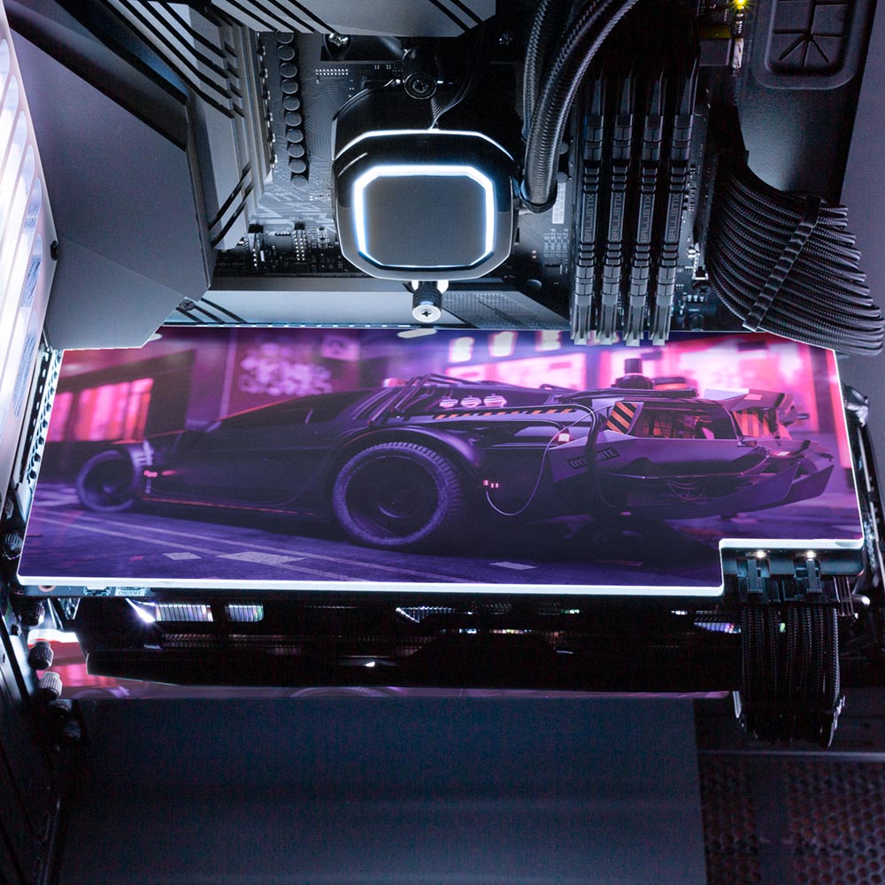 The New DeLorean 2 RGB GPU Backplate - Skie Graphic Studio - V1Tech