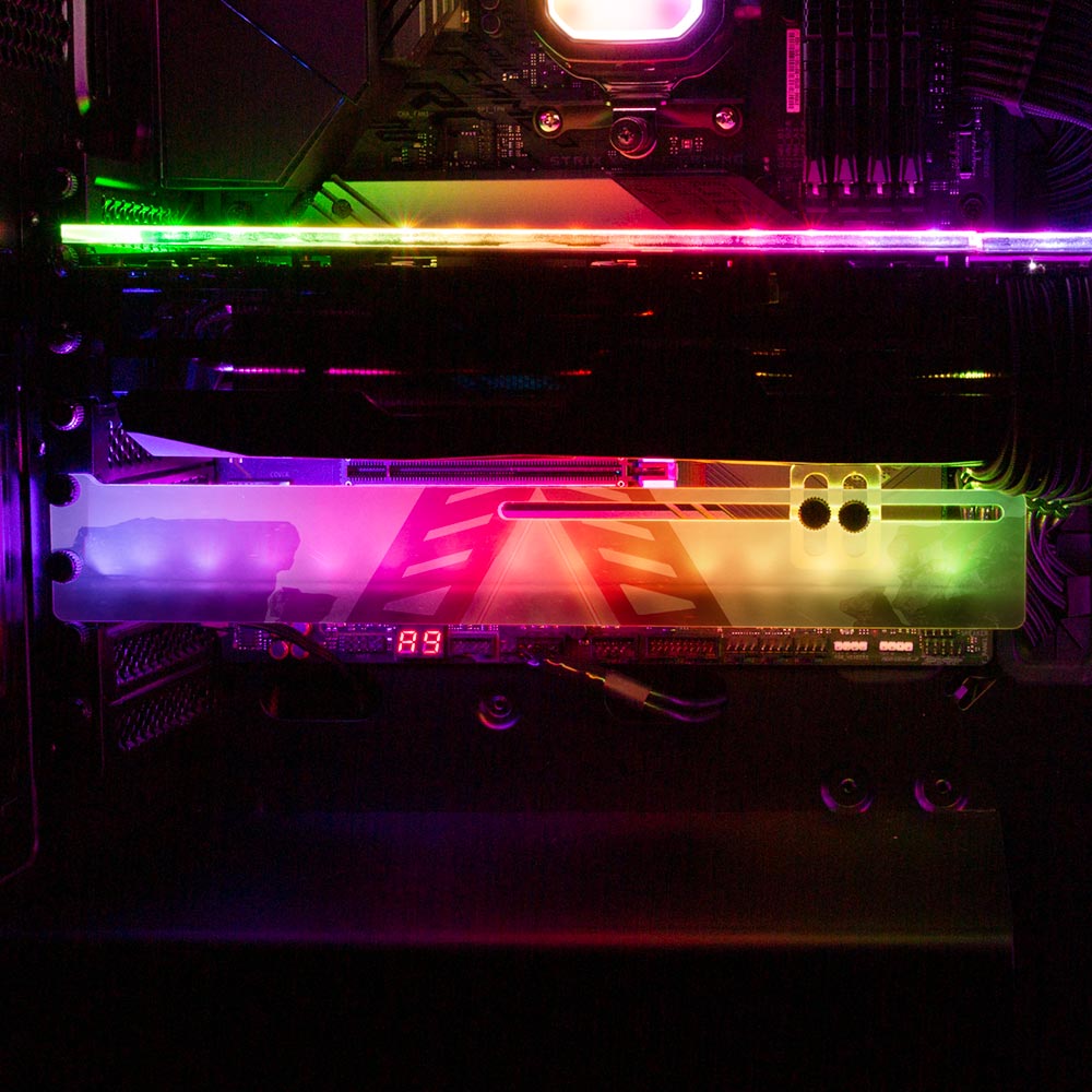The Wall RGB GPU Support Bracket - The Dizzy Viper - V1Tech