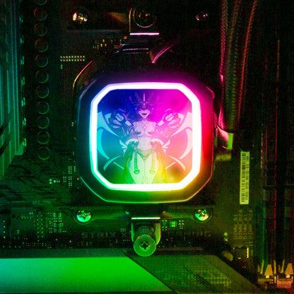 V2 Cyberlust Void Walker AIO Cover for Corsair RGB Hydro Platinum and Pro Series (H100i, H115i, H150i, H100X, XT, X, SE, H60) - Ghost Data - V1Tech