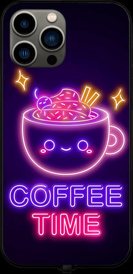V2 Neon Coffee Time RGB LED Protective Phone Case for iPhone and Samsung Models