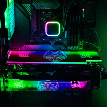 V2 Neon Kitsune Mask RGB GPU Support Bracket - Donnie Art - V1Tech