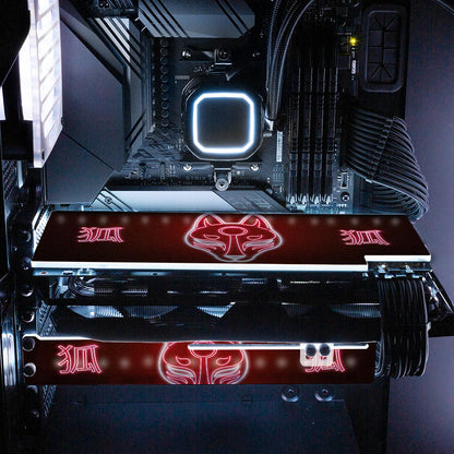 V2 Neon Kitsune Mask RGB GPU Support Bracket - Donnie Art - V1Tech
