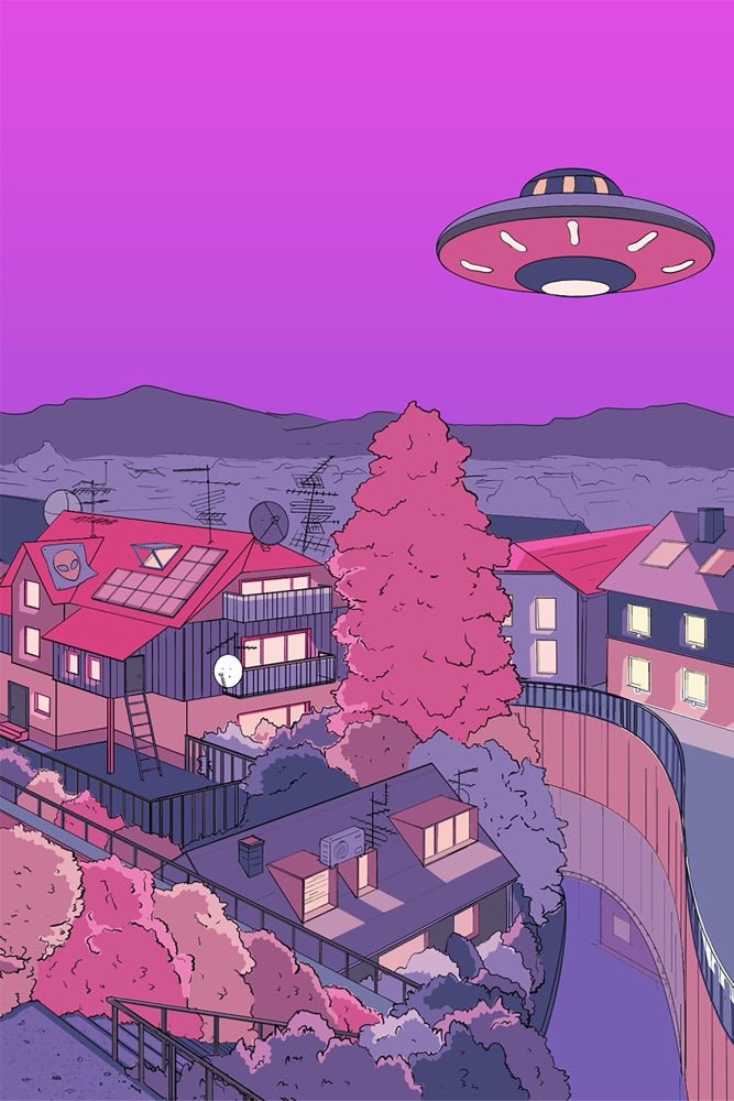 V2 UFO Watchers Plexi Glass Wall Art - Torasshuu - V1Tech