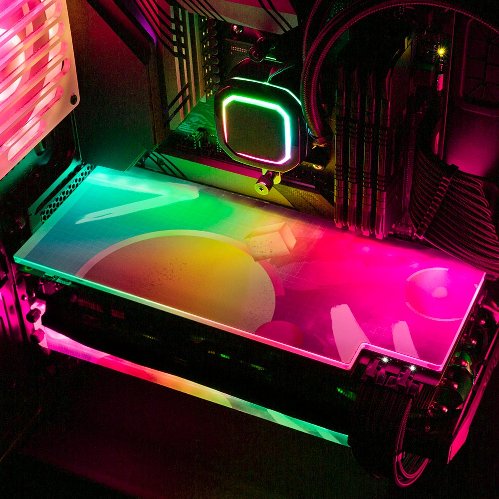 Vaporswavey RGB GPU Backplate - Devil May Create - V1Tech