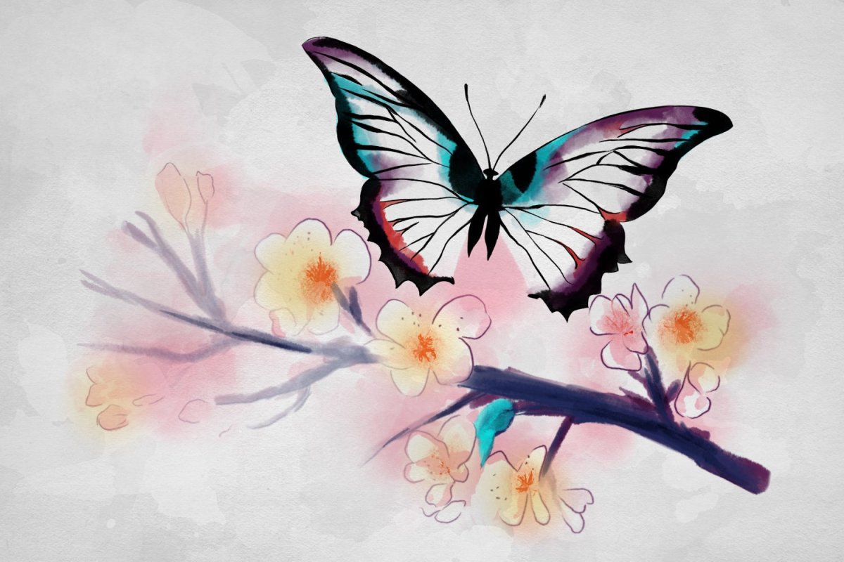 Watercolor Butterfly Plexi Glass Wall Art - Ddjvigo - V1Tech