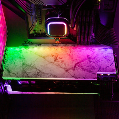 White Marble RGB GPU Backplate - V1Tech