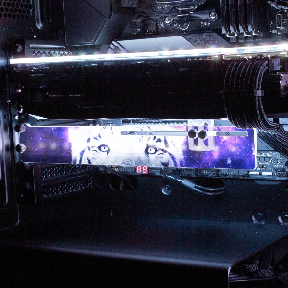 White Tiger Nebula RGB GPU Support Bracket - Nogar007 - V1Tech