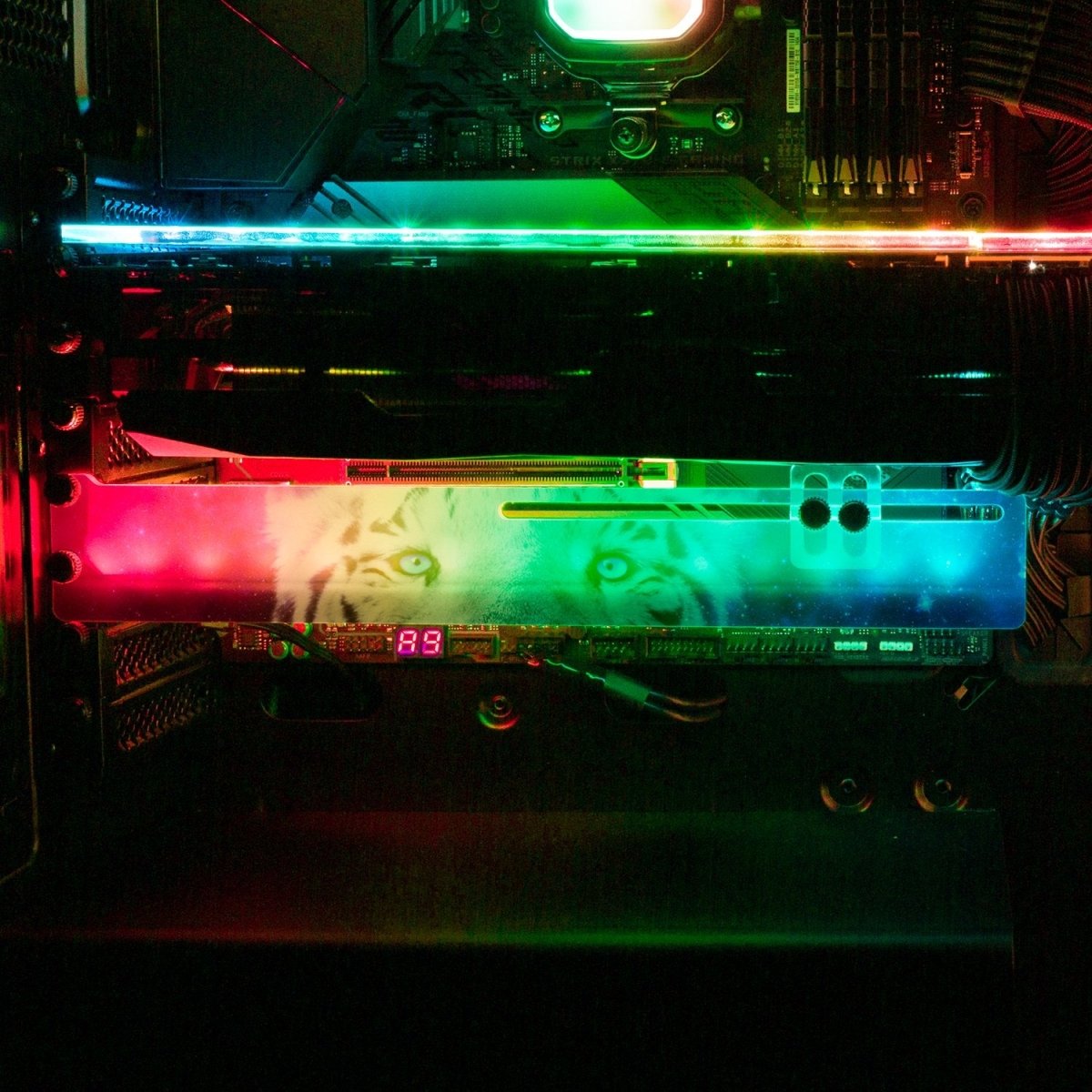 White Tiger Nebula RGB GPU Support Bracket - Nogar007 - V1Tech