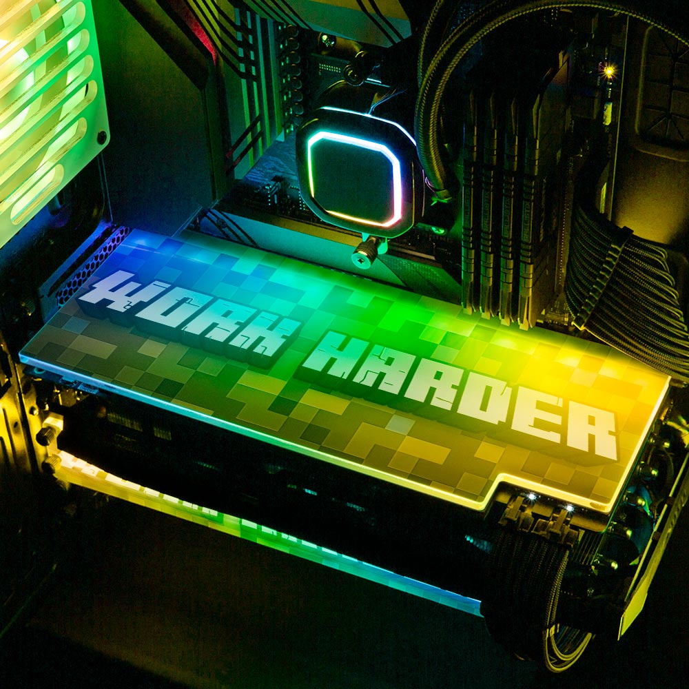 Work Harder RGB GPU Backplate - Devil May Create - V1Tech