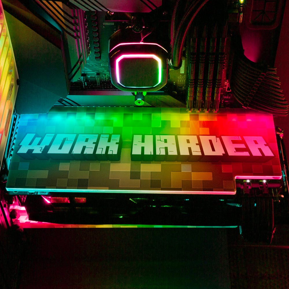Work Harder RGB GPU Backplate - Devil May Create - V1Tech
