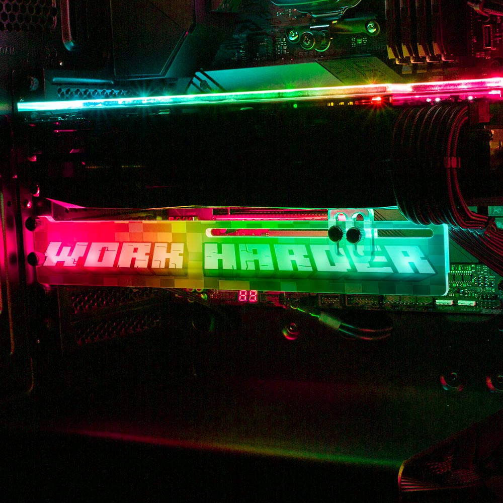 Work Harder RGB GPU Support Bracket - Devil May Create - V1Tech