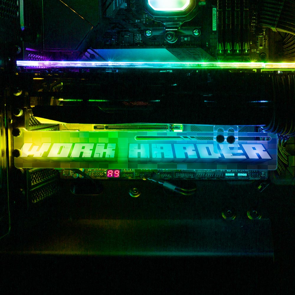 Work Harder RGB GPU Support Bracket - Devil May Create - V1Tech