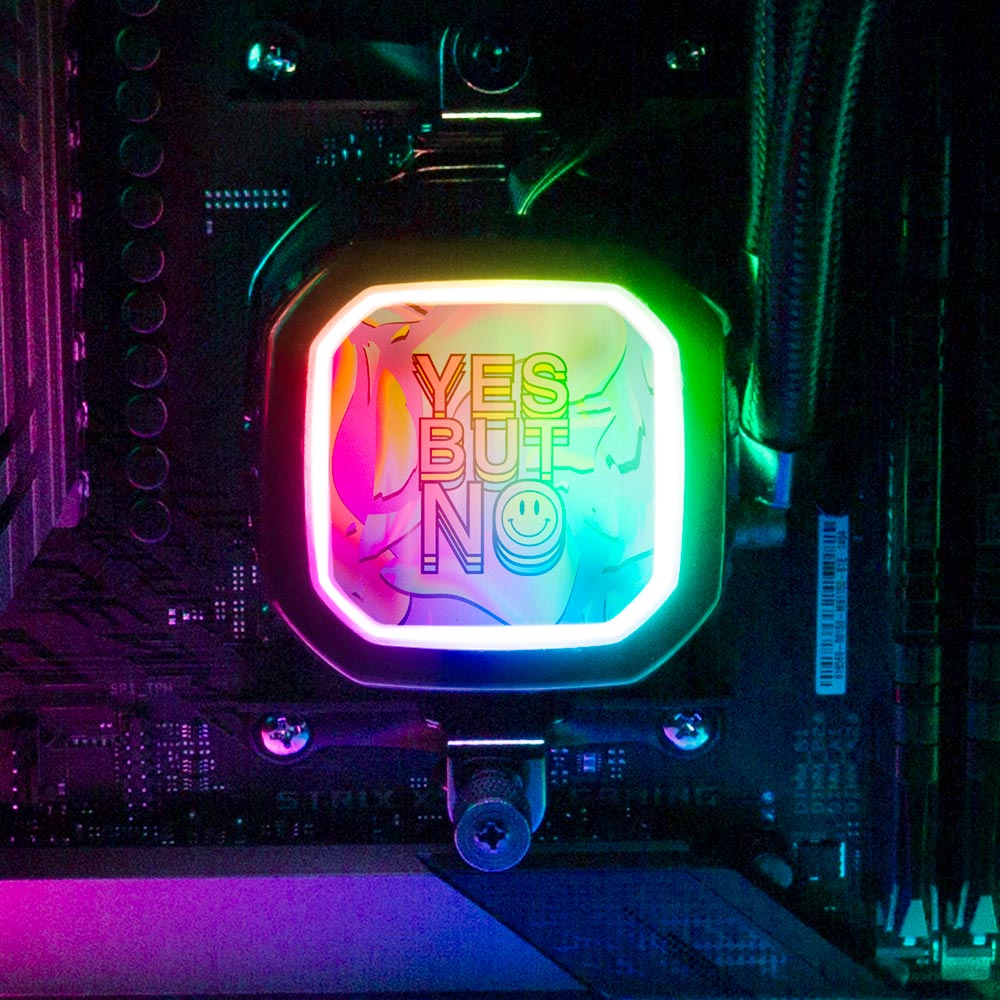 Yes But No AIO Cover for Corsair RGB Hydro Platinum and Pro Series (H100i, H115i, H150i, H100X, XT, X, SE, H60) - Javilostcontrol - V1Tech